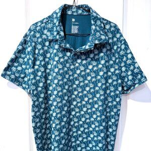 All in Motion Men's Supima Cotton Printed Polo Shirt Navy Blue XL